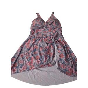 Blooming Jelly Floral Swim Dress One Piece Swimsuit Pink Blue Grey 3XL NWT